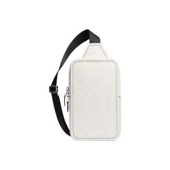 COACH Sullivan Pebbled Leather With Canvas Fanny Pack, Shoulder Bag, Crossbody Bag Trumpets Men's White
