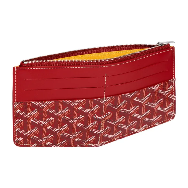 GOYARD Insert Louise Canvas With Leather Wallet Unisex Red-2