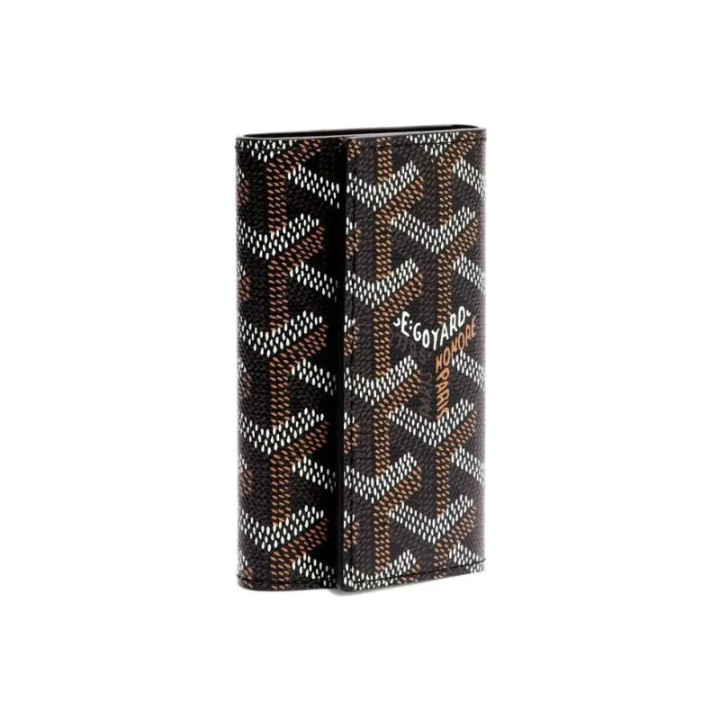 GOYARD SAINT-MICHEL Canvas With Leather Key Pouch Unisex Black-0