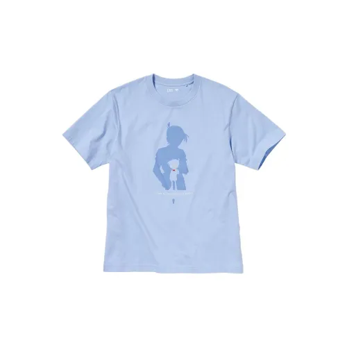 UNIQLO Detective Conan Co-branded T-Shirts Unisex Aqua Blue