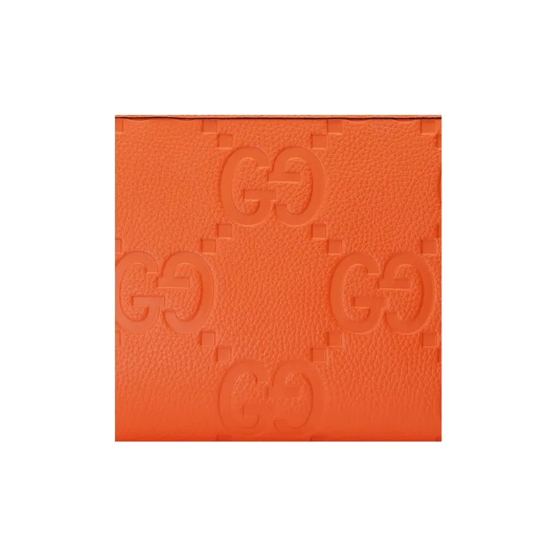 GUCCI Leather Clutch Men's Orange-7