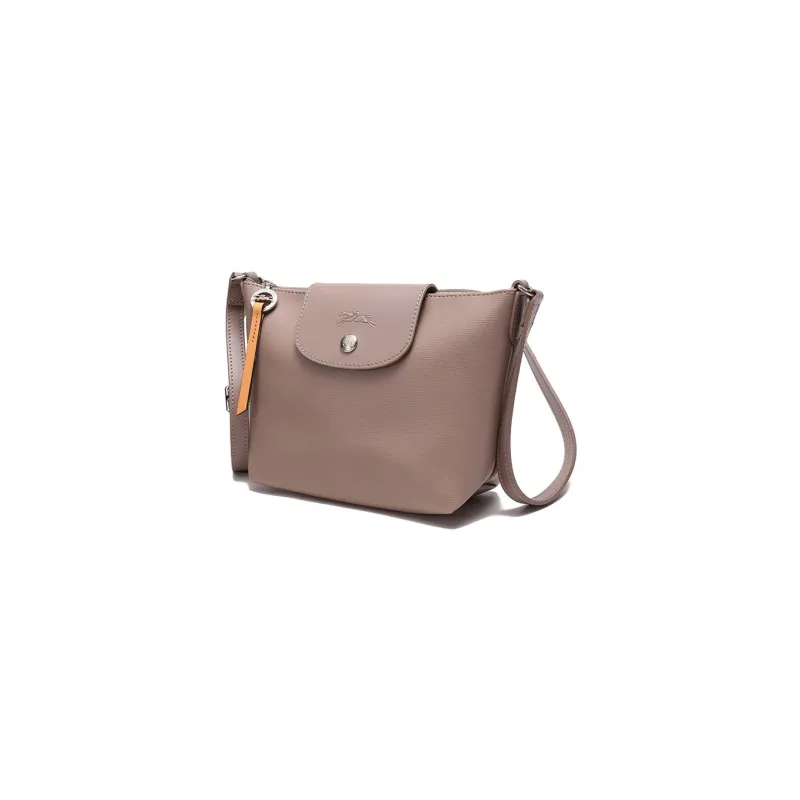 LONGCHAMP Le Pliage Canvas With Cow Leather Trim Shoulder Bag Crossbody Bag Regular Women's Camel Gray-1