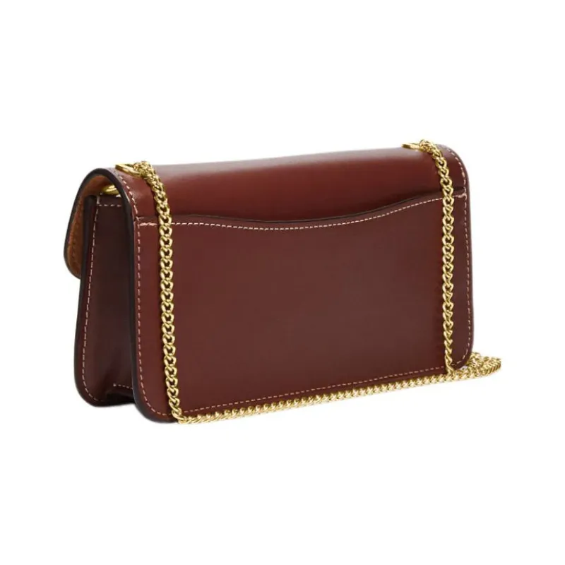 COACH Morgan Canvas With Calfskin Shoulder Bag Crossbody Bag Large Size Women's Red & Beige-1