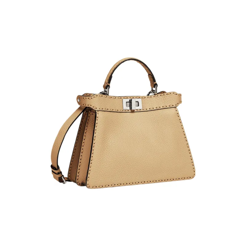 FENDI Peekaboo ISeeU Calfskin Shoulder Bag, Crossbody Bag, Handbag Trumpets Women's Beige-1