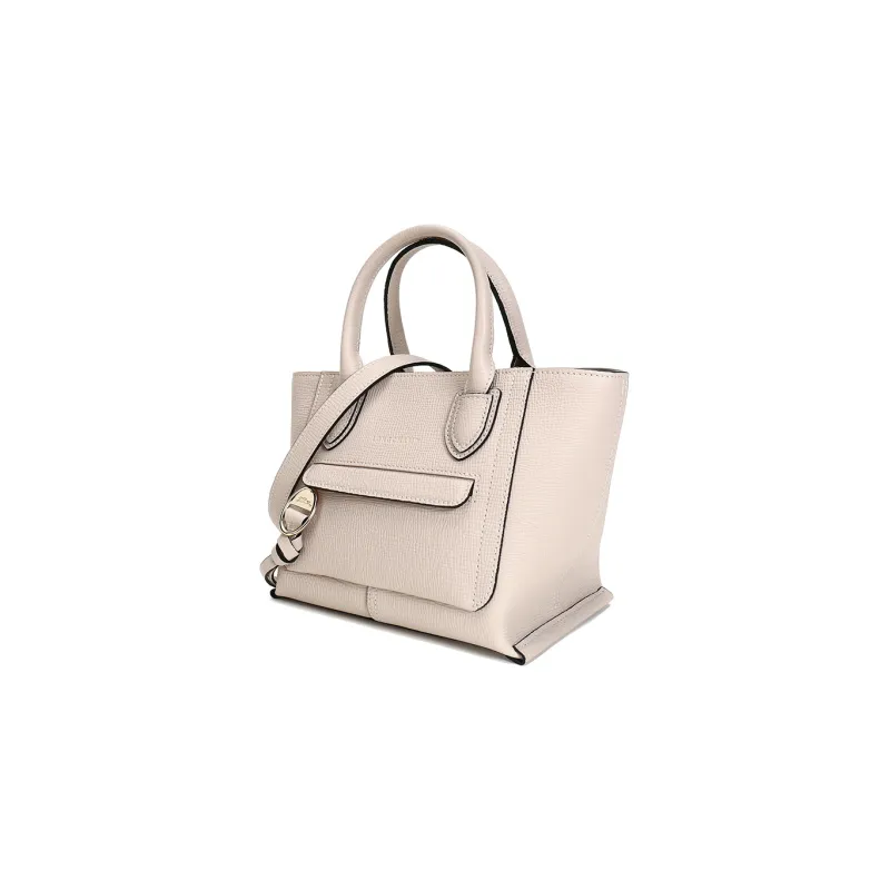 LONGCHAMP Mailbo Cow Leather Handbag Crossbody Bag Shoulder Bag Small Size Women's Pink White-1