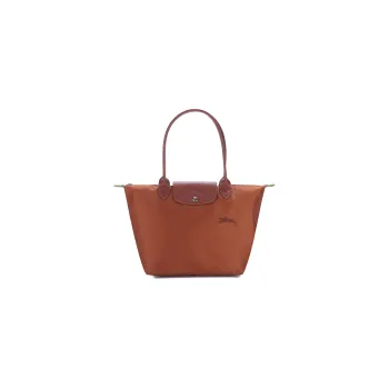 LONGCHAMP Le Pliage Green Cow Leather Trim Dumpling Bag Handbag Shoulder Bag Women's Brown