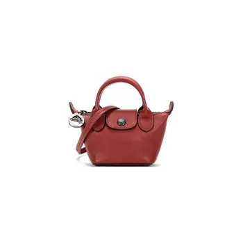 LONGCHAMP Le Pliage Cuir Sheepskin Crossbody Bag, Shoulder Bag Mini Women's Russet