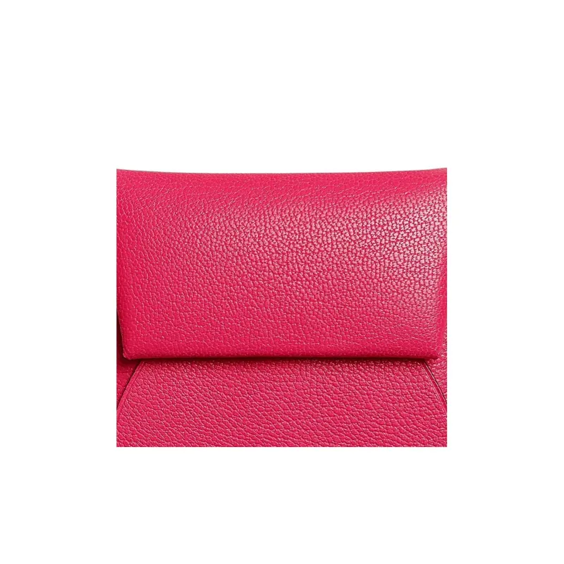 HERMES Bastia Chamkila Goat Skin Coin Purses Wallets Women's I6 Rose Extreme Extreme Pink-2