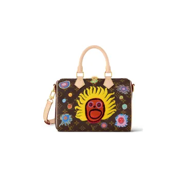 LOUIS VUITTON Lv X Yk Speedy Bandouliere 25 Face Print And Embroidery