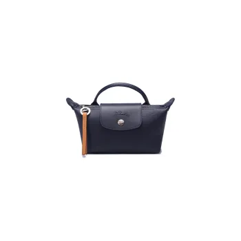 LONGCHAMP Le Pliage City Coated Canvas With Leather Dumpling Bag Handbags Small Size Women's Blue
