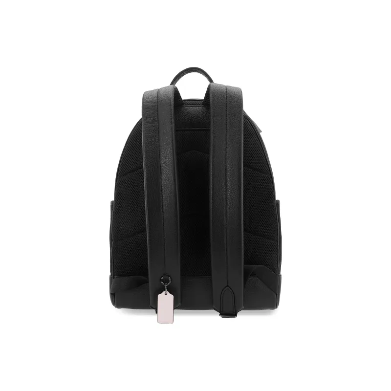 COACH Thompson Jacquard With Pebbled Leather Backpack Medium Size Unisex Black-1