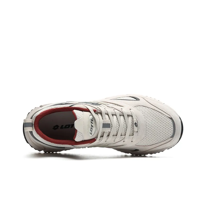 LOTTO Cushioned Wear-Resistant Slip-Resistant Low-Top Running Shoes Men's Oatmeal White-2