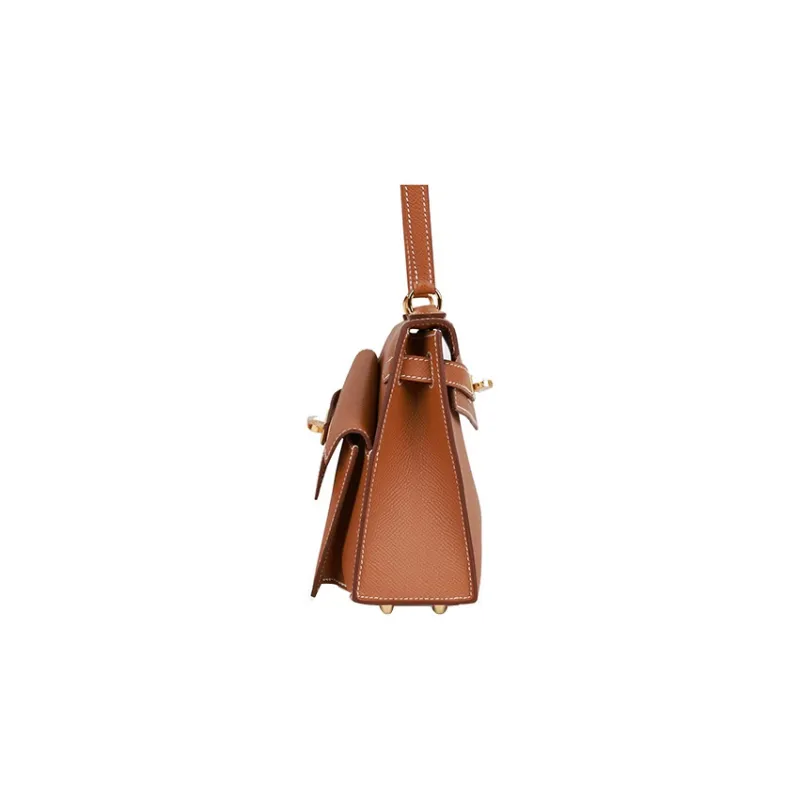 HERMES Kelly Epsom Leather Kelly Bag Handbag Shoulder Bag Crossbody Bag Regular Women's 37 Gold Gold-6