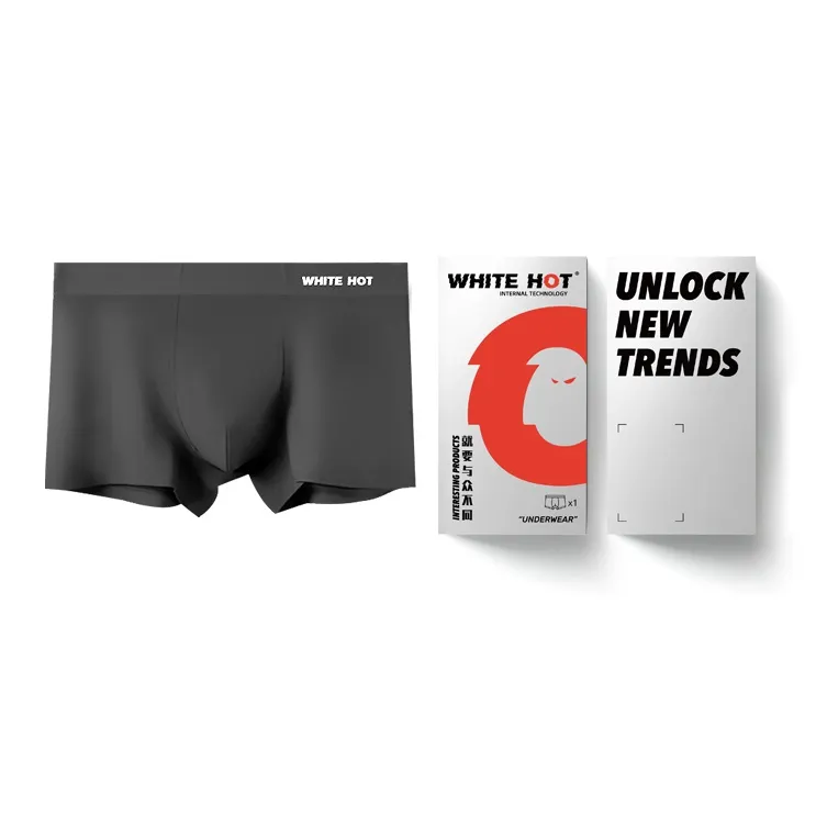 WHITE HOT Boxer Shorts Underpants Men's 1 Pack Solid Color-4