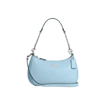 COACH Teri Pebble Texture Cow Leather Crescent Bag, Shoulder Bag, Portable Crossbody Bag, Shoulder Bag Women's Blue