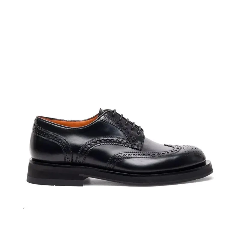 Santoni Saint Anthony Brock Shoes Men's Black-1