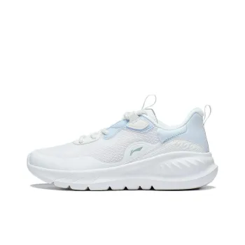 LiNing EasyFit Fle Cushioned Wear Resistant Breathable Low Top Casual Running Shoes Women's White Blue
