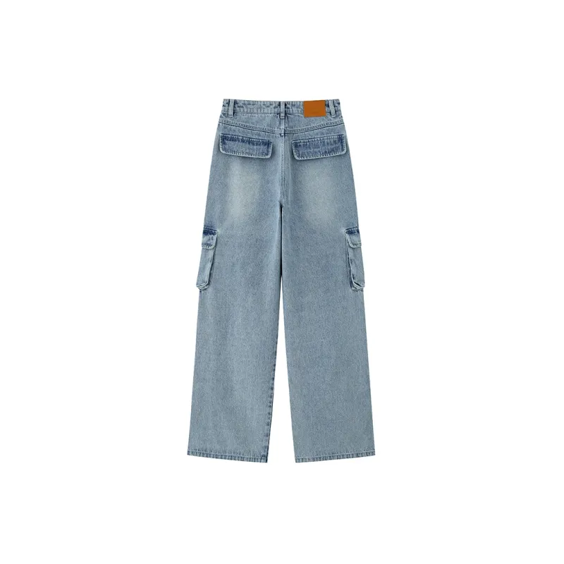 ZHOUMIAO Jeans Women's Washed Light Blue-1