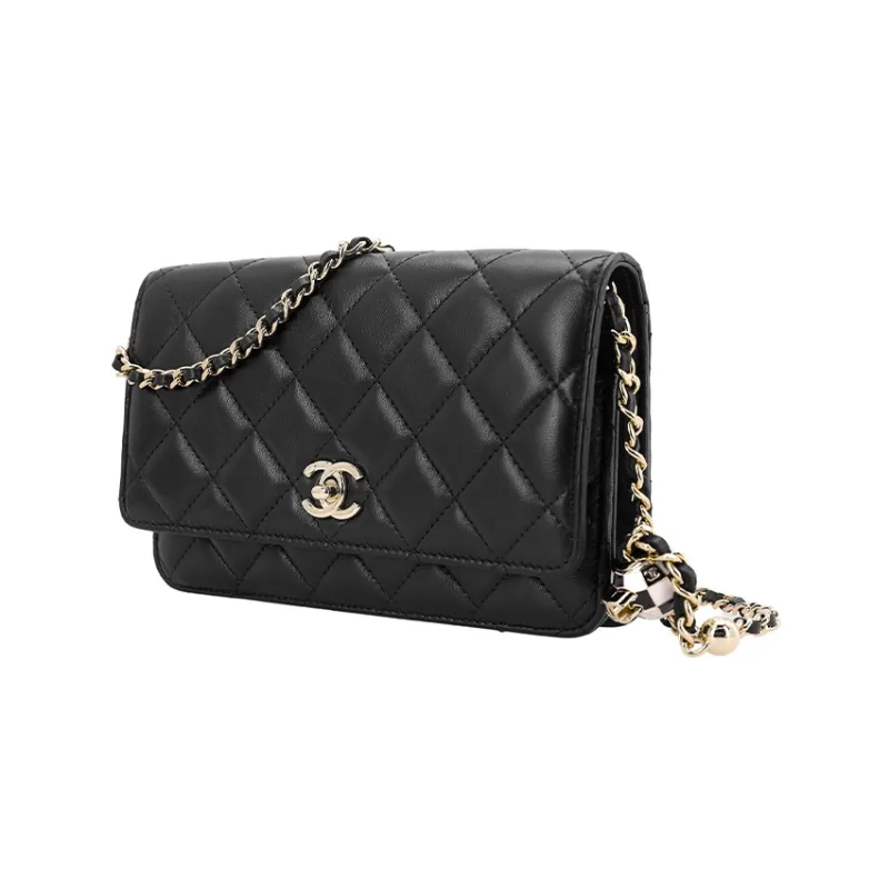 CHANEL 23C Spring WOC Sheepskin Crossbody Bag Women's Black-1