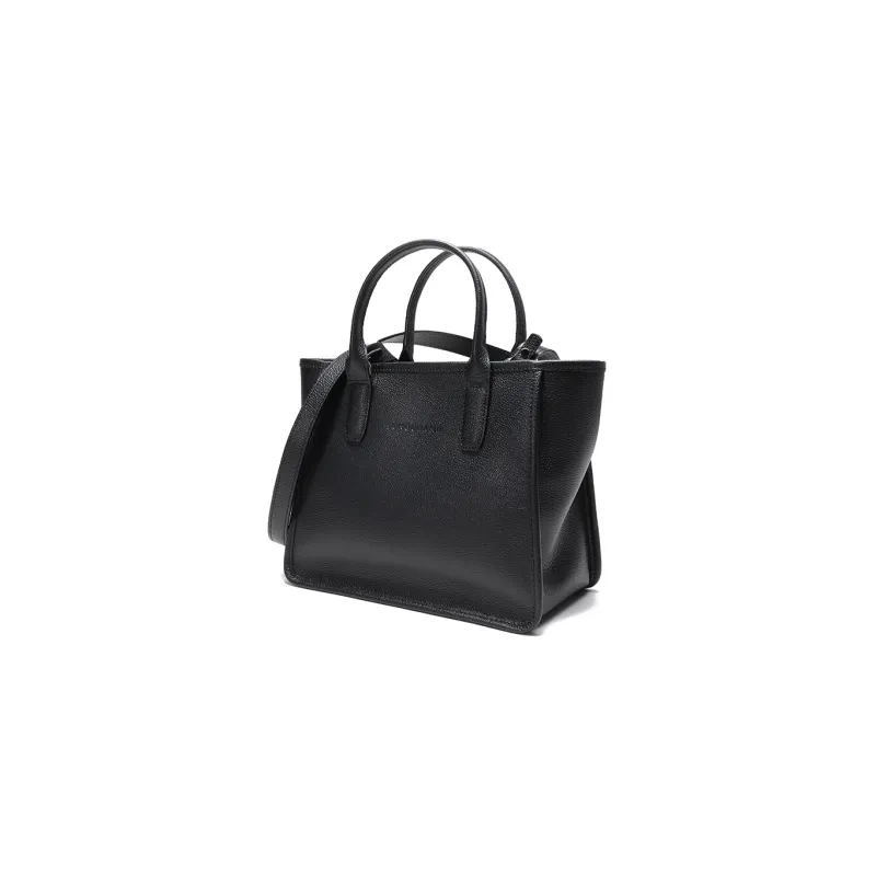 LONGCHAMP Le Foulonné Cow Leather Briefcase Shoulder Bag Crossbody Bag Handbag Women's Black-1