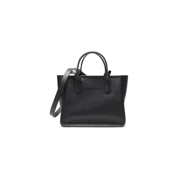 LONGCHAMP Le Foulonné Cow Leather Briefcase Shoulder Bag Crossbody Bag Handbag Women's Black
