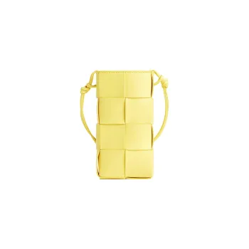 Bottega Veneta CASSETTE Cow Leather One Shoulder Crossbody Cell Phone Pouch Women's Jelly Yellow