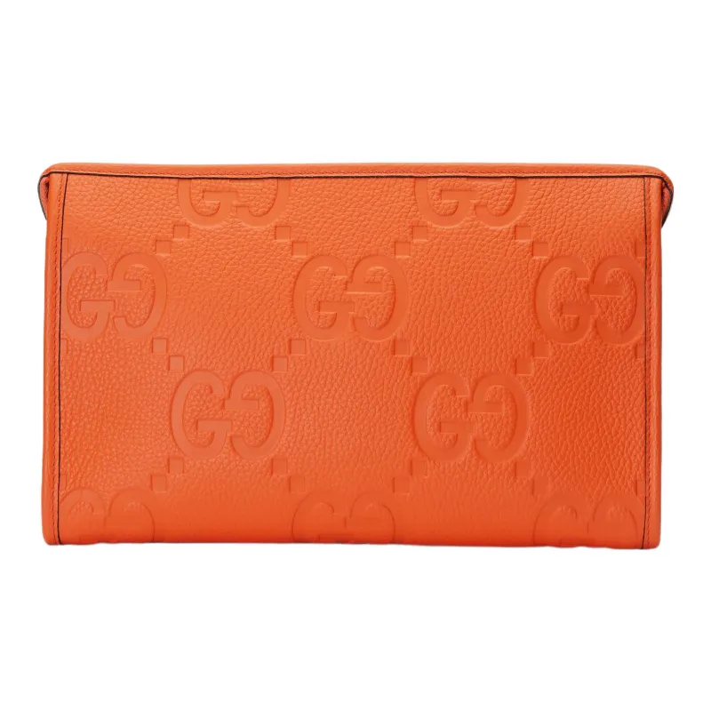 GUCCI Leather Clutch Men's Orange-3