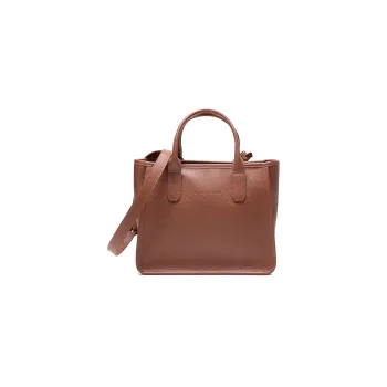 LONGCHAMP Le Foulonné Cow Leather Tote Bag Shopping Bag Shoulder Bag Crossbody Bag Handbag Medium Size Women's Brown