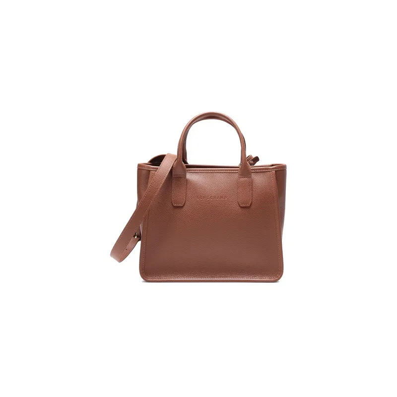 LONGCHAMP Le Foulonné Cow Leather Tote Bag Shopping Bag Shoulder Bag Crossbody Bag Handbag Medium Size Women's Brown-0