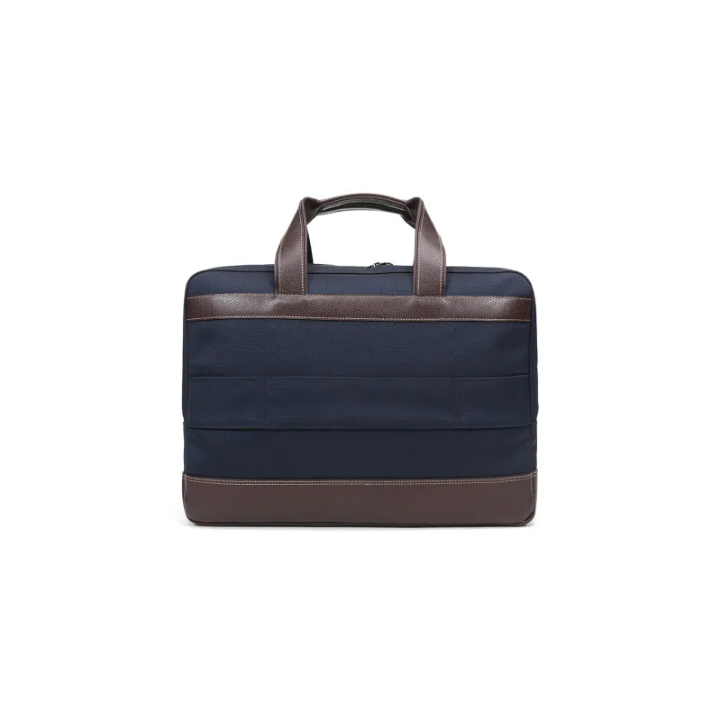 LONGCHAMP Le Pliage Fabric With Leather Travel Bag, Briefcase, Laptop Bag, Portable, Crossbody Bag Men's Blue Brown-3