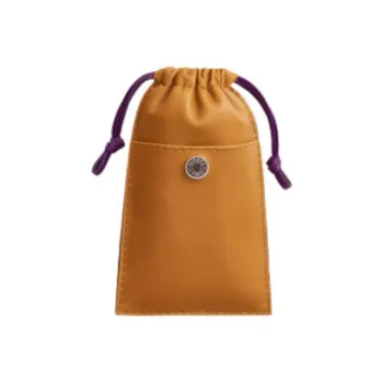 HERMES Milo Lambskin Swift Calfskin Cell Phone Pouch Women's Sesame/Violet/Sesame/Horseback Red
