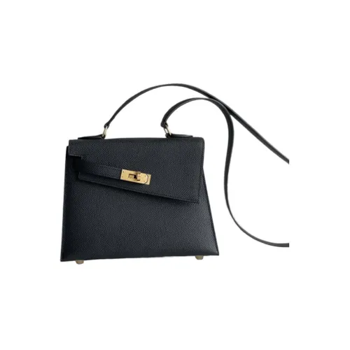HERMES Kelly Epsom Leather Kelly Bag, Handbag, Shoulder Bag, Crossbody Bag Women's Noir Black