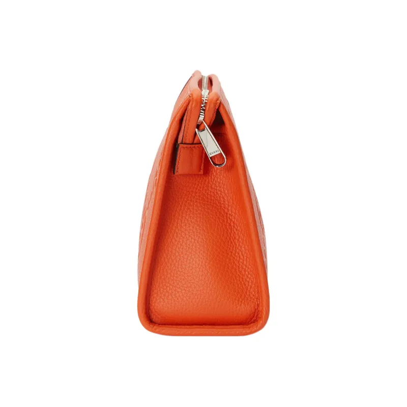 GUCCI Leather Clutch Men's Orange-2
