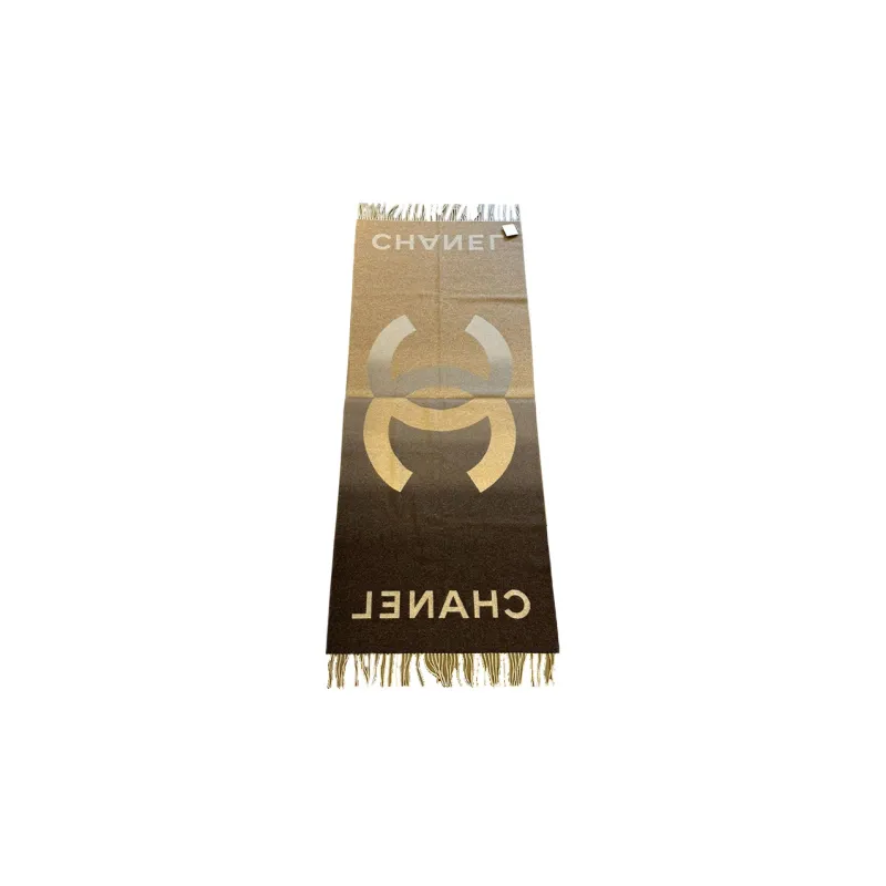 CHANEL Knit Scarves Unisex Gold-0