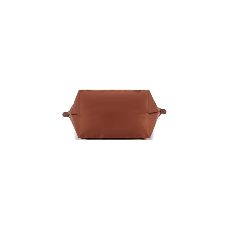 LONGCHAMP Le Pliage Green Cow Leather Trim Dumpling Bag Handbags Medium Size Women's Brown-4