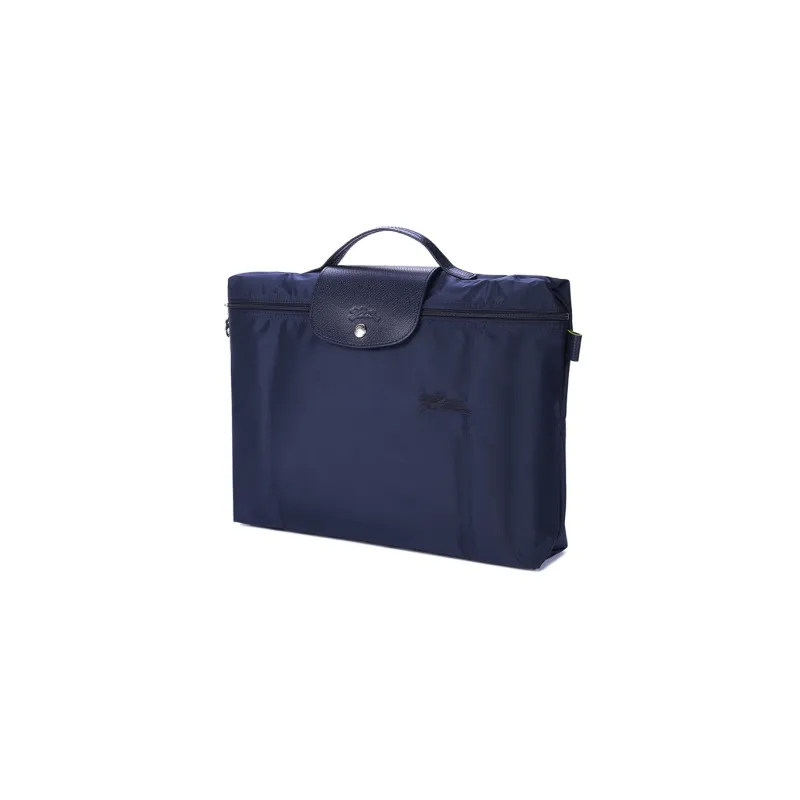 LONGCHAMP Le Pliage Green Cow Leather Canvas Bag Briefcase Men's Navy Blue-1