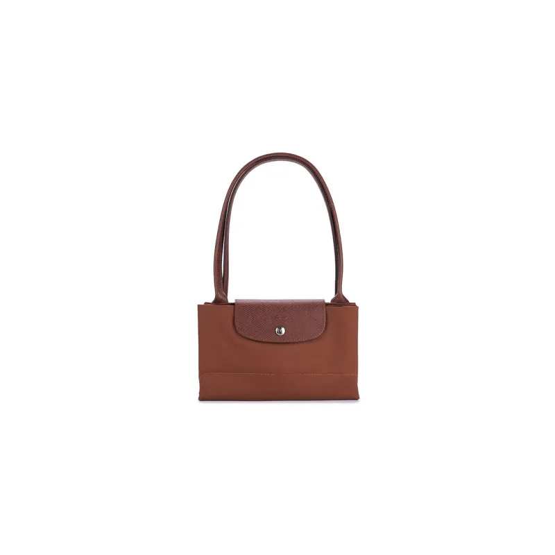 LONGCHAMP Le Pliage Green Canvas With Leather Canvas Bag Dumpling Bag Handbag Shoulder Bag Large Size Women's Brown-6