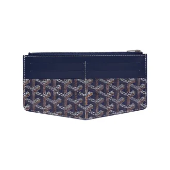 GOYARD Insert Louise Canvas With Leather Wallet Unisex Marine Blue