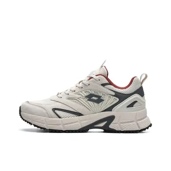 LOTTO Cushioned Wear-Resistant Slip-Resistant Low-Top Running Shoes Men's Oatmeal White