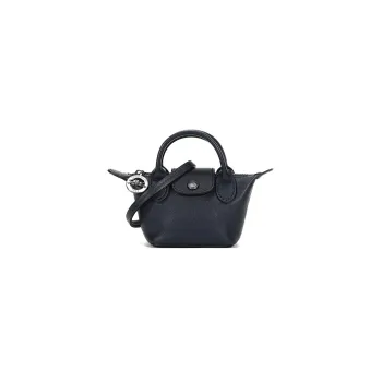 LONGCHAMP Le Pliage Cuir Sheepskin Handbag Mini Women's Navy