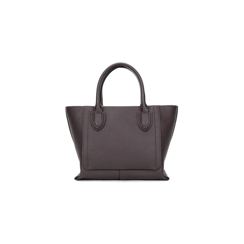 LONGCHAMP Mailbo Cow Leather Shoulder Bag, Crossbody Bag, Handbag Trumpets Women's Eggplant Purple-3