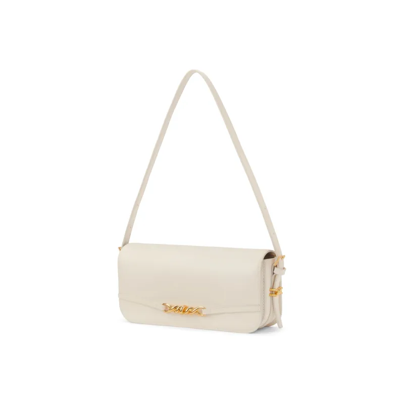 CHARLES&KEITH Polyurethane Small CK Bag Small Square Bag Shoulder Bag Women's Cream Milk White/Navy Blue/Fuchsia-1