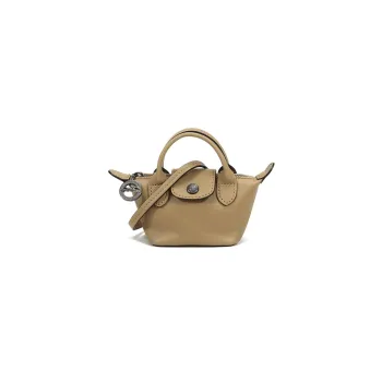 LONGCHAMP Le Pliage Cuir Sheepskin Portable Crossbody Bag Shoulder Bag Women's Khaki
