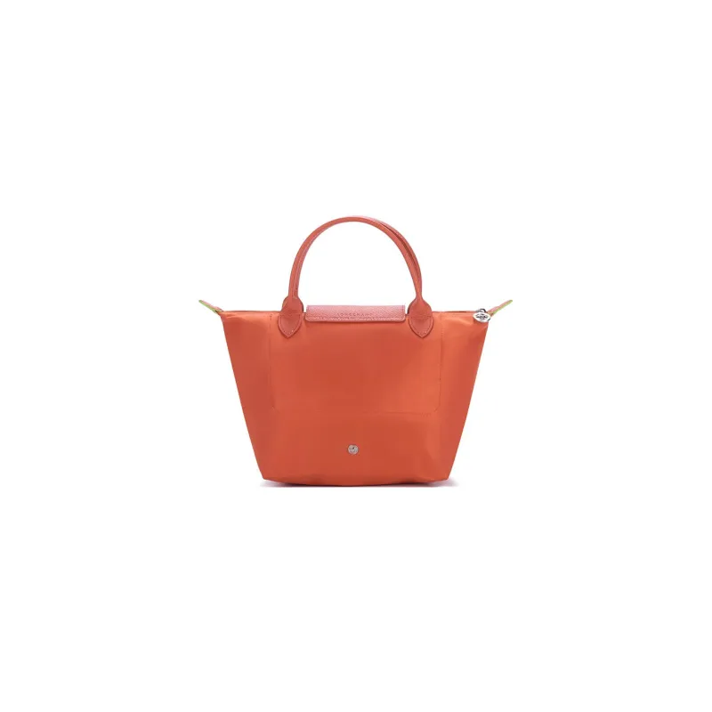LONGCHAMP Le Pliage Green Cow Leather Trim Dumpling Bag Handbags Small Size Women's Orange-3