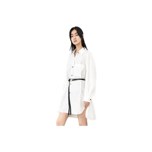 MO&CO Long-Sleeved Dresses Women's Raw White