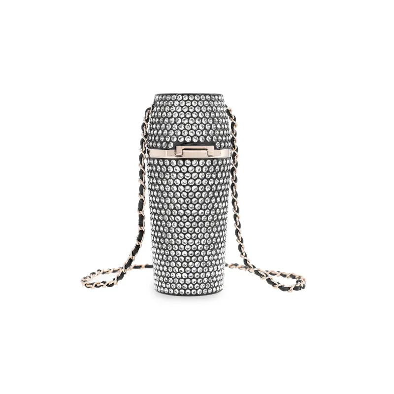 CHANEL Sheepskin Crossbody Bags Women's Silver-3