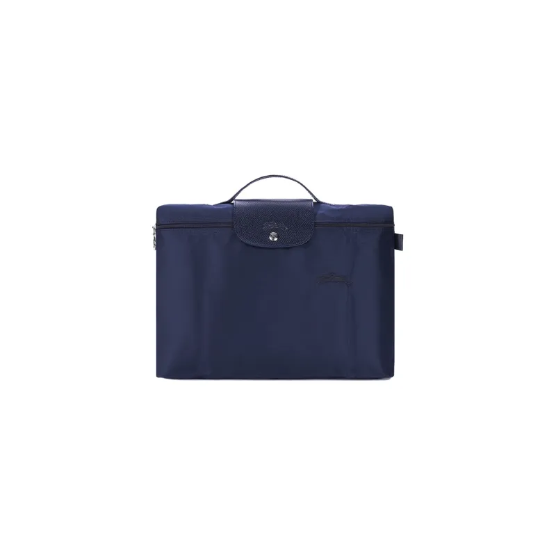 LONGCHAMP Le Pliage Green Cow Leather Canvas Bag Briefcase Men's Navy Blue-0