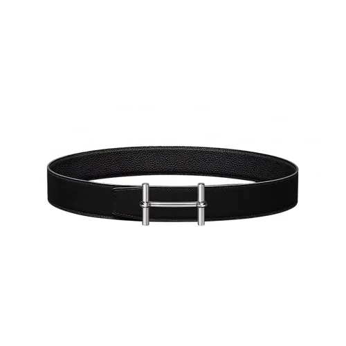 HERMES Leather Belts Men Black