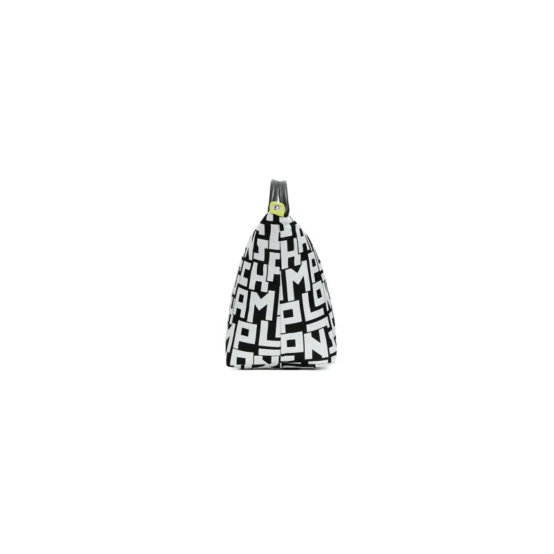 LONGCHAMP Le Pliage LGP Fabric One Shoulder Handbags Large Size Women's Black White-2