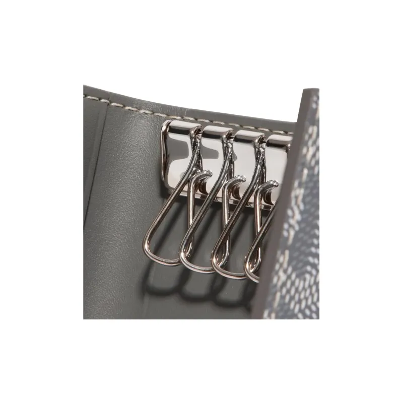 GOYARD SAINT-MICHEL Canvas With Leather Key Pouch Unisex Gray-1